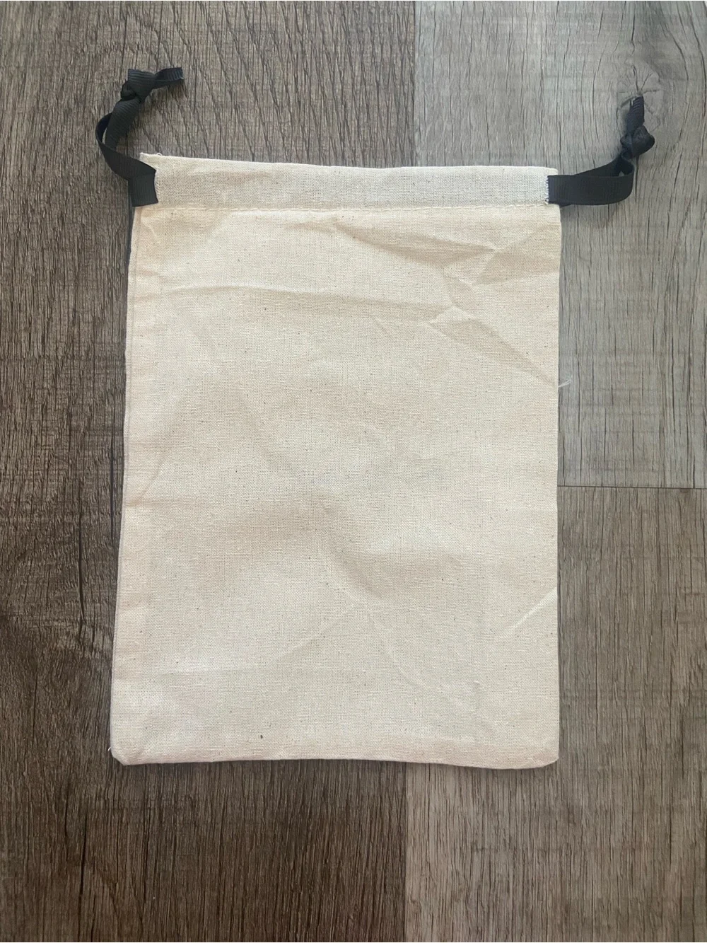 MAC Cosmetics Cream Drawstring Pouch with Black Logo